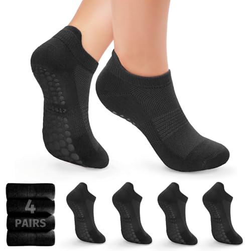 4/6 Pairs Pilates Yoga Socks for Women | Non Slip Grip Socks | Athletic Barre Workout