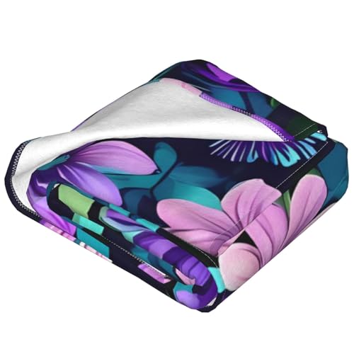 Couverture en flanelle camélia violet 152x127 cm pour lit