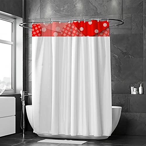Rideau de douche cœurs rouges lavable en machine avec crochets inclus CHEHONG - 3