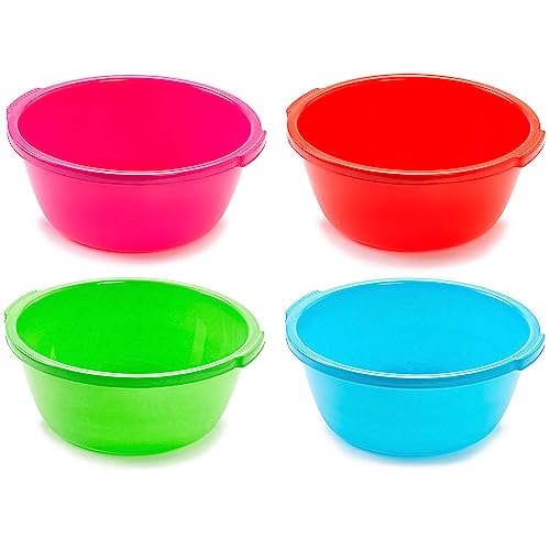 Acan Tradineur - Cubo, Barreño, Tina Multiusos - Fabricado en plástico - Producto y Utensilio de Limpieza - Forma Redonda - Apto Uso Alimentario - Capacidad de 5 litros - Ø 28 cm - Color Rojo - imagen 2