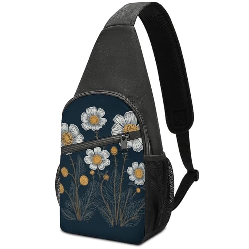 Mochila sling ligera floral para viajar y senderismo miniatura 1