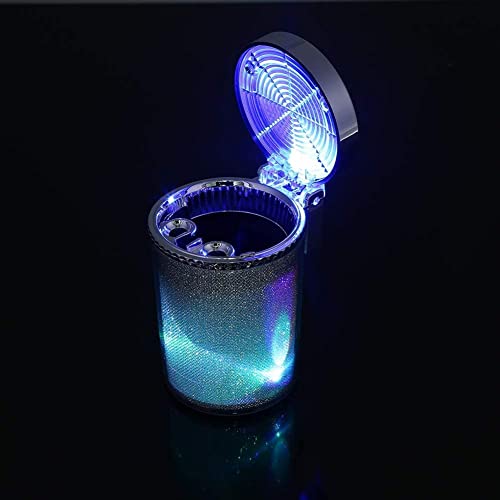 Azelf Car Ashtrays LED Light Multi-Function Portable Ashtray Colorful with Air Vent US