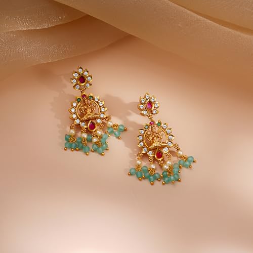 Image of Rubans Long Necklace Set Gold Plated Traditional Stylish Multicolour Jewellery Gift for Women & Girls