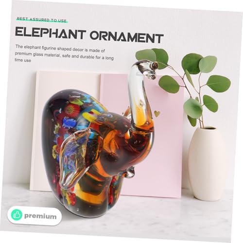 Statue d'éléphant en verre pour décoration de table de salon