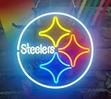 Queen Sense 12'x12' Steelers Neon Sign Light Man Cave Bar Pub Beer Gift Neon Lamp A114PS