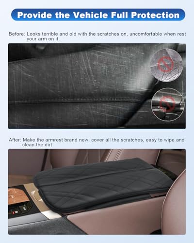Image of CDEFG 2Pcs for 2022-2025 BMW iX Center Console Cover for 2022-2025 BMW iX Accessories Armrest Cover 2022-2025 iX Middle Console Pad Arm Rest Cushion Leather Cover