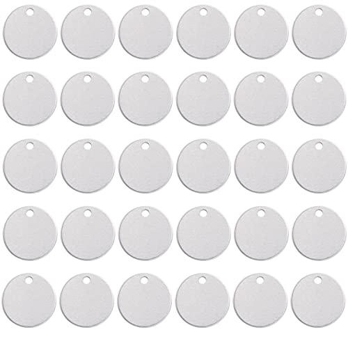 ABBECIAO 50Pack 3/4 Inch Aluminum Stamping Blanks Round Smooth Deburred Edges Hand Personalized Jewelry Tags 0.06