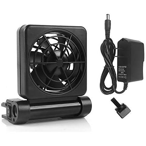 Aquarium Chiller, Fish Tank Cooling Fan System for Salt Fresh Water, 2 Variable Speed, Wide Angle Adjustable (1-Fan) Cover