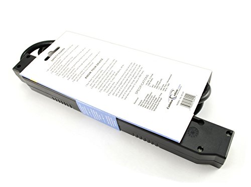 Cablesonline 6 Outlet Surge Strip, Horizontal, 250 Joules, (6 Ft.) Cable, With Right Angle Plug #TOP4