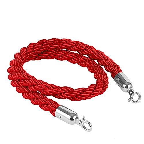Corde de barrière en chanvre rouge de 1,5 m, cordon VIP pour extérieur, restaurant, entrée, corde de contrôle de foule avec crochets, disponible en...