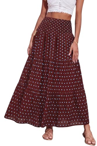 Image of CFLONGE Summer Maxi Skirts for Women 2026 Trendy Floral A Line Boho Skirt