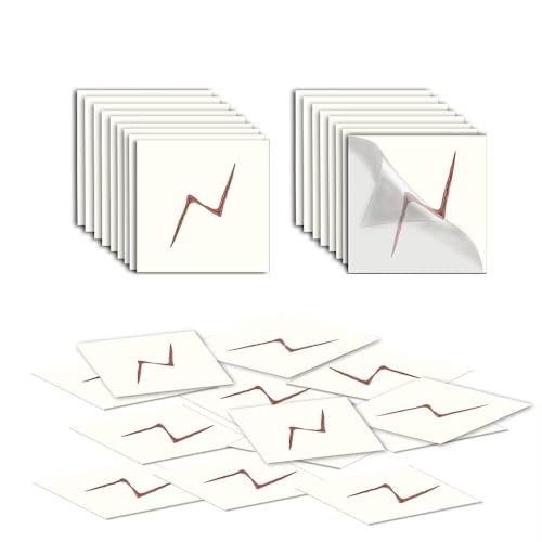 Col-Pary Wizard Lightning Bolt Scar Temporary Tattoos for Halloween,Magic Cosplay Birthday Party Supplies Decorations, 24 PCS