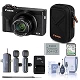 Canon PowerShot G7 X Mark III Digital Camera Bundle with 64GB SD Card, Wireless Lavalier Microphone System, Hardshell Camera Case, Card Reader & Cleaning Kit (Black)