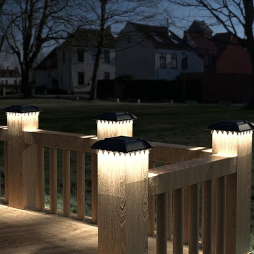 Cnrfeoap Lampada A Colonna Solare Abs Auto-Sensing Illuminazione Esterna Per Giardino Recinzione Posts & Pilastri Lampade Solari Outdoor - 5
