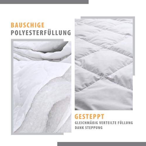 Amazinggirl Ganzjahresdecke Bettdecke 135x200 cm - Bettdecken Duvet Bett Decke Steppdecke Schlafdecke Steppbettdecke Quilt mit Füllung aus Microfaser weiß Oeko-Tex-Zertifikat