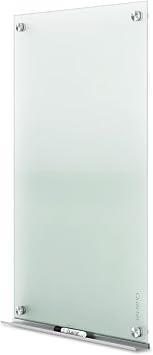 Quartet Whiteboard, Glass Dry Erase Board, Non-Magnetic, 36W x 24H, Infinity Frameless Mounting, Includes Dry Erase Marker, Frosted White (G3624F)
