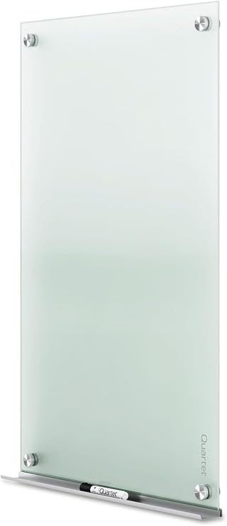 Quartet Whiteboard, Glass Dry Erase Board, Non-Magnetic, 36W x 24H, Infinity Frameless Mounting, Includes Dry Erase Marker, Frosted White (G3624F)