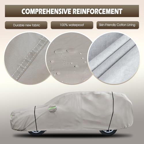 Image of Migaven Car Cover Fit for Honda CRV 1997-2025, Toyota RAV4 2006-2025, Waterproof Full Exterior Cover Rain Sun Protection with Door Zipper and Cotton Lining