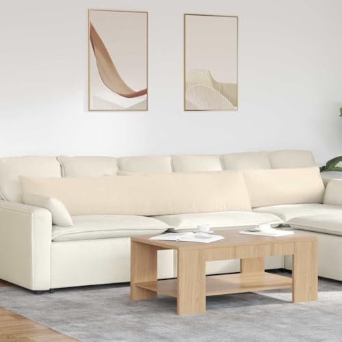 QJBSAVVA Sofakissen 2 Stück Beige 200x40 cm große Sitzpolster aus pflegeleichtem Stoff mit Reißverschluss und Polyesterfüllung Modernes Dekokissen für Wohnzimmer Schlafzimmer Balkon
