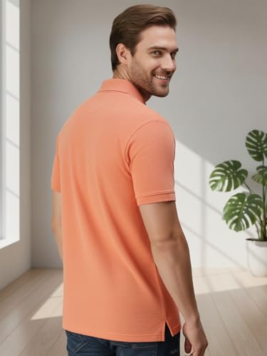 Image of Lux Cozi Men's Cotton Solid Polo Tshirt | Collar Tshirts | Half Sleeves | Stylish & Premium All Day Wear | Pack of 1