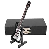 Wooden Miniature Electric Guitar with Stand and Case, Mini Guitar Model Miniature Guitar Ornament for Home Miniature Dollhouse (Black) - Image 9