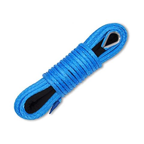 Ucreative 6mm x 15m 3.5t(7700LBs ) Synthetic Winch Line Cable Rope with Sheath ATV UTV (Blue) Cover