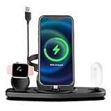 Charger Station for iPhone Multiple Devices, Foldable 3 in 1 Fast Charging Dock Stand for iPhone 14 13 12 11 Pro X Max XS 8 7,Compatible with Apple Watch Wireless Charger, for AirPods 2/3/Pro/Pro 2