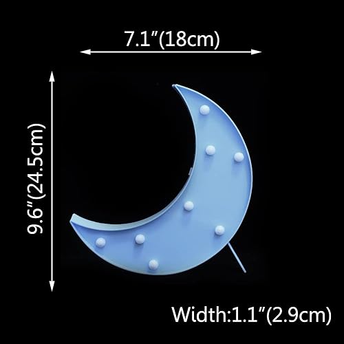 Miniatura 5 de Señales de marquesina LED en forma de luna Vicila, luces nocturnas de luna iluminadas, lámpara de luna creciente para dormitorio, operadas por