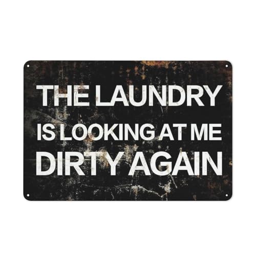 Laundry Room Metal Tin Sign – 8x12 Inch Funny Wall Decor for Home, Bathroom, Door, Indoor & Outdoor Display