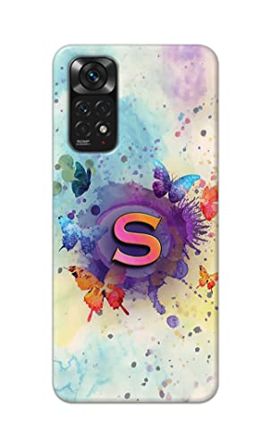 Image of PRINTFIDAA� Printed Hard Back Cover Case for Mi Redmi Note 11 4G Back Cover (Alphabet S) -2808