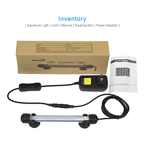MingDak LED Aquarium Light for Fish Tanks,18 LEDs,7.5-Inch,Output 12V/0.5A Brighter Than 5V/1A,White Lighting - Image 7