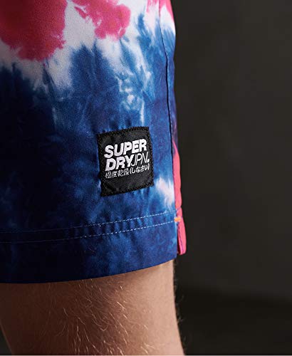 Superdry Mens Tie Dye Volley Swim Shorts, Water Repellent Pink Tie Dye Size L #TOP4