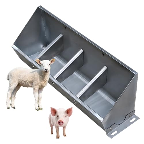 Comedero y bebedero de acero inoxidable para animales, 2 en 1, para cabras, cerdos, caballos, ideal para pastos y uso en granjas