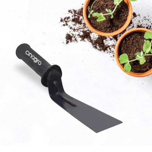 Image of Cinagro Gardening Khurpi 2-inch Metal Blade, Tools for Soil Tilling, Rust-Free Khurpi for Garden, Plant Tool for Digging in Garden, for Indoor Gardens and Small Planters (Black)