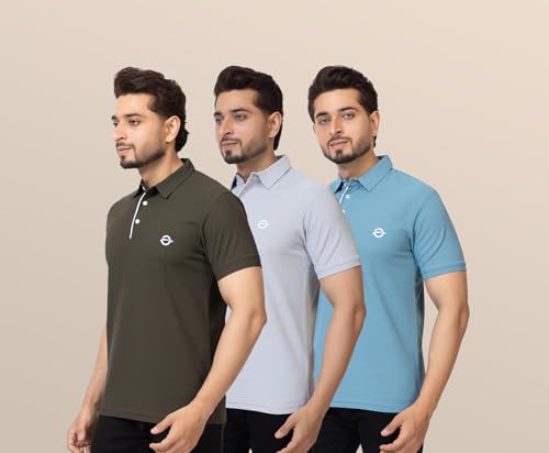 Image of OSCILLATE Summer Casual Wear Polycotton Polo Tshirt || Collared Neck Half Sleeve Solid T-Shirt for Men