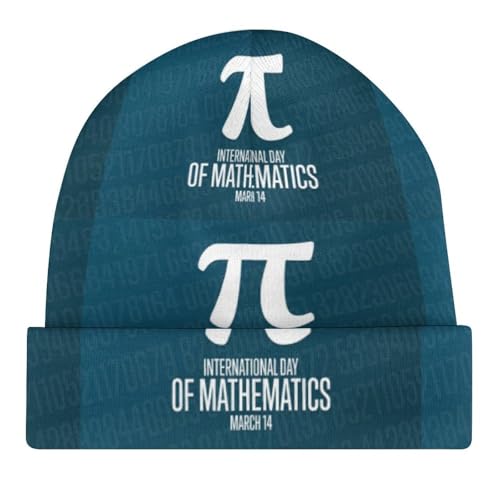 Funny Pi Day Spiral Pi Math 3.14 Kids Beanie Hat for for Girls Boys Children Cap Winter Knitted Chemo Cancer Headwear Accessories Gifts Decoration Black4