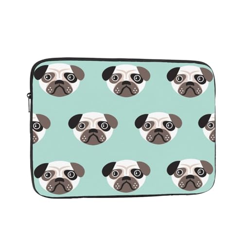 対応 パグの青い子犬 イラスト 10 Inch パソコンケース スリーブ ノートパソコン用のバッグ 耐衝撃撥水加工 ノートパソコン ケース 通勤 通学 旅行 出張 ノートpc ケース ビジネス おしゃれ 軽量パソコンバッグ