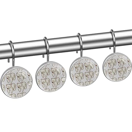 Crochets pour rideau de douche ours polaire en acier inoxydable x12 - 3