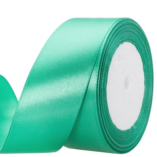 Image of ATRBB 25 Yards 1-1 /2 inch Wide Satin Ribbon Perfect for Wedding,Handmade Bows and Gift Wrapping(Jungle Green)