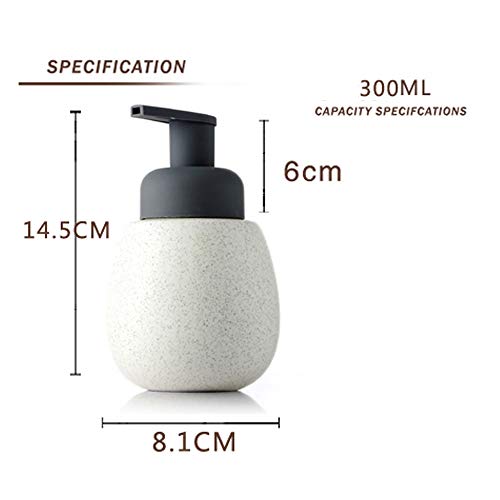 Layboo Ceramics Foaming Soap Dispensers Pump-Bottles for Kitchen, Bathroom Countertop and Vanities 280 ml (White)