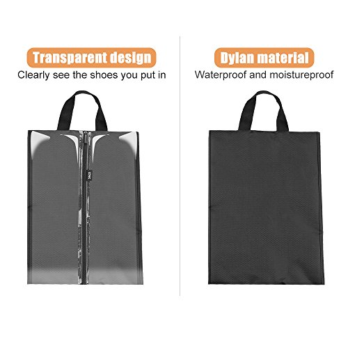Lovk Shoe Bags For Travel, 4 Pcs X-Large Travel Accessories Shoe Bags Transparent Waterproof Nylon Packing Cubes Luggage Organizer With Zipper For Men Women Kids,Toiletry,Gym,Laundry #TOP2