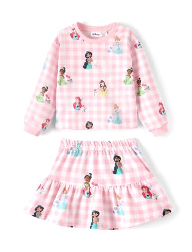 Image of Disney Girls' 2-Piece Outfit Sweatshirt Top & Pleated Skirt Set 2-9Y