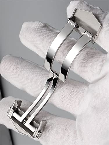 Bracelet montre papillon acier boucle déployante sécurisée argent - 4