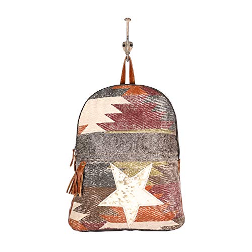 Myra Bags Superior Canvas, leather & Rug Backpack S-1927, Multicolour, Large3