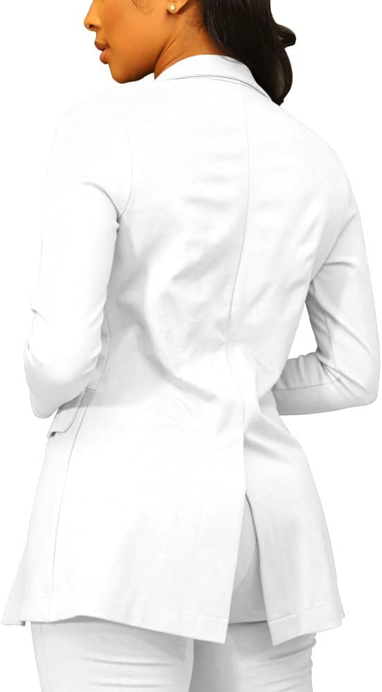 PINSV Women Casual Blazer Open Front Long Sleeve Work Business Suit Jacket Womens Lightweight Lapel Button Blazers Jackets - Image 6