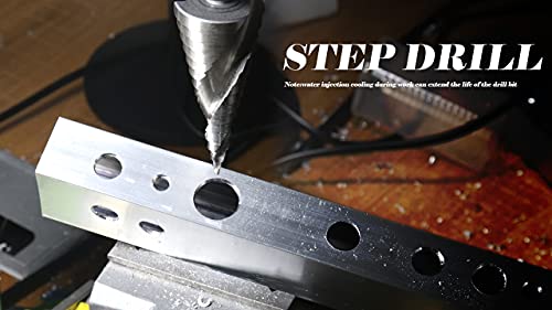 Atoplee Step Drill Bit, 3Pcs Hss 6542 Spiral Fluted Step Drill Bit Set (Metric 4-12Mm/4-20Mm/4-32Mm) #TOP6