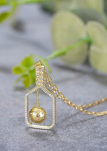 14K Gold Picklebelle The Volley Plus Crystals Charm Necklace in 925 Sterling Silver, Sterling Silver, Cubic Zirconia2