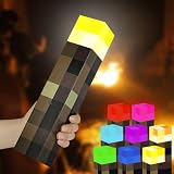 HOTUT Lampada da Parete Torcia, Lampada da Notte Ricaricabile 28 cm, Otto Colori di Luce, Effetti Dinamici di Fiamma e Effetti Sonori, 3 Livelli di Luminosità, per Soggiorno, Gaming, Studio, Camera