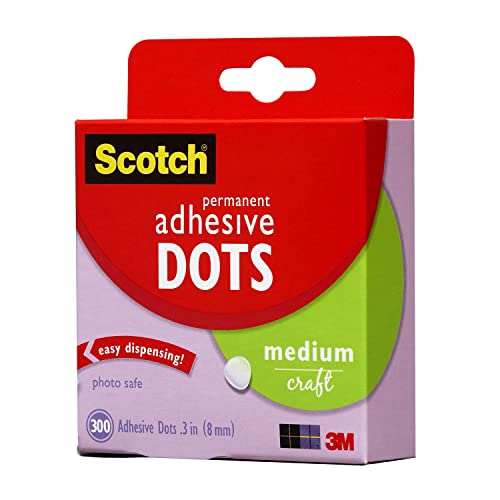 Scotch Adhesive Dots, Medium, 300 Dots/Pack, Easy Dispensing, Permanent, Photo-Safe (010-300M) (Packaging May Vary) #TOP15