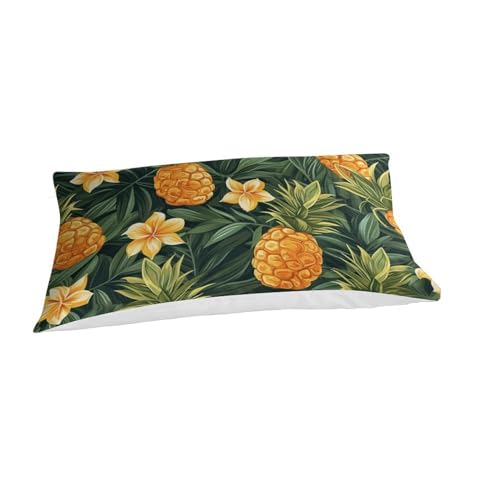 Parure de lit ananas en microfibre 135x200 avec housse de couette single